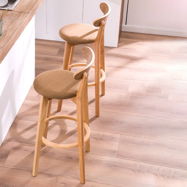 Contemporary Beech Home Barstool Matte Finish Upholstered Bar Stools