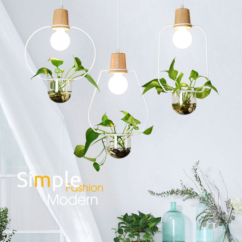Lampada a sospensione con soffitto ad anello in metallo geometrico moderno 1 lampada da interno appesa alla luce senza botanica
