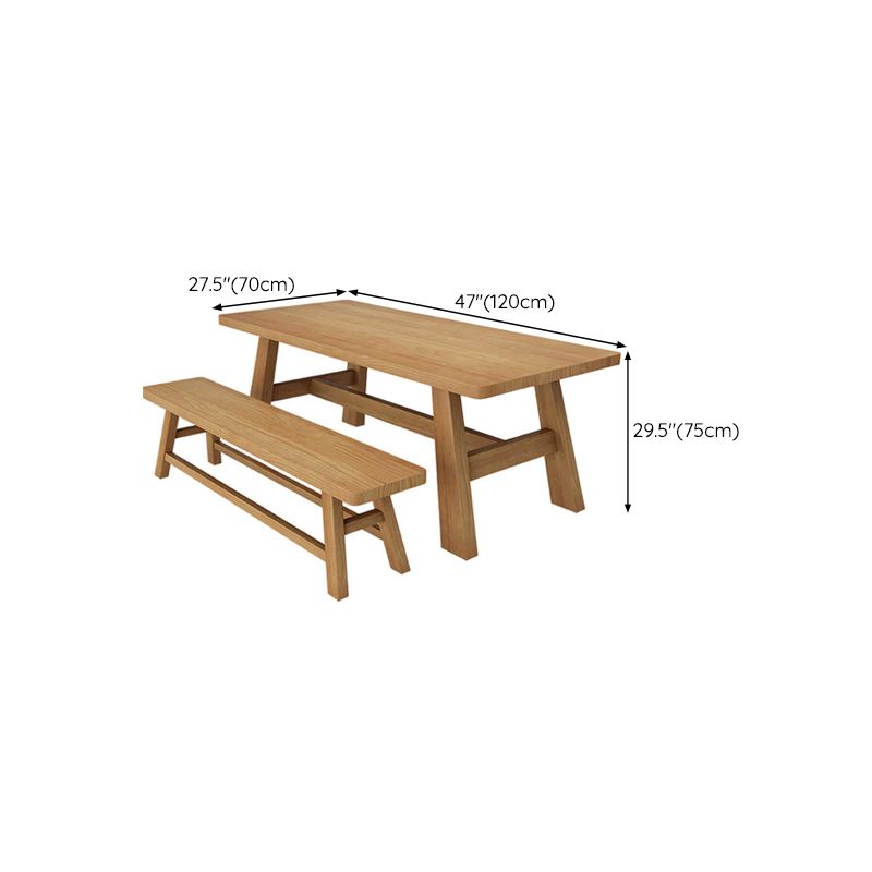 Simplicity Style Dinette Table Solid Wood Rectangle Dinner Table in Natural