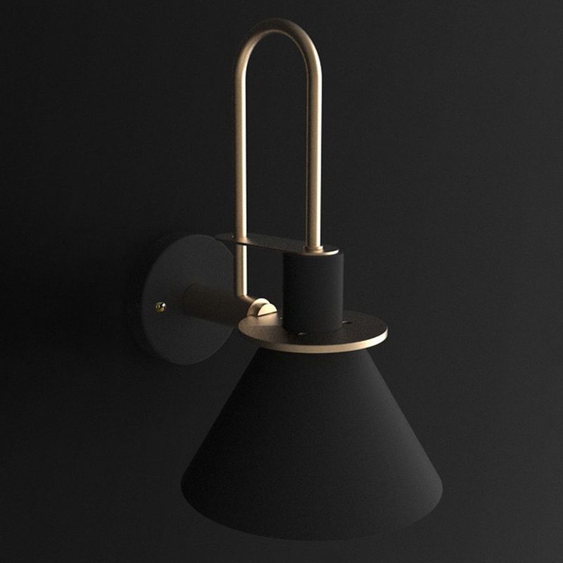 Nordic Iron Shade Wall Sconce Flared Shaped Macaron Color 1-Head Wall Light