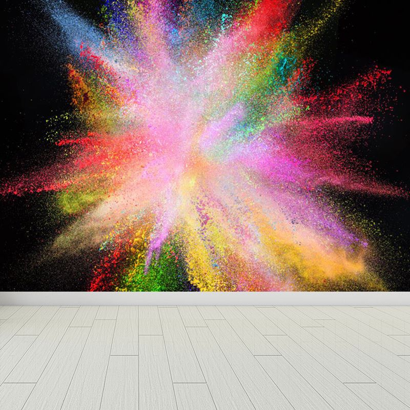 Huge Bursting Rainbow Wallpaper Mural Stain-Proof Modern Sitting Room Wall Decor