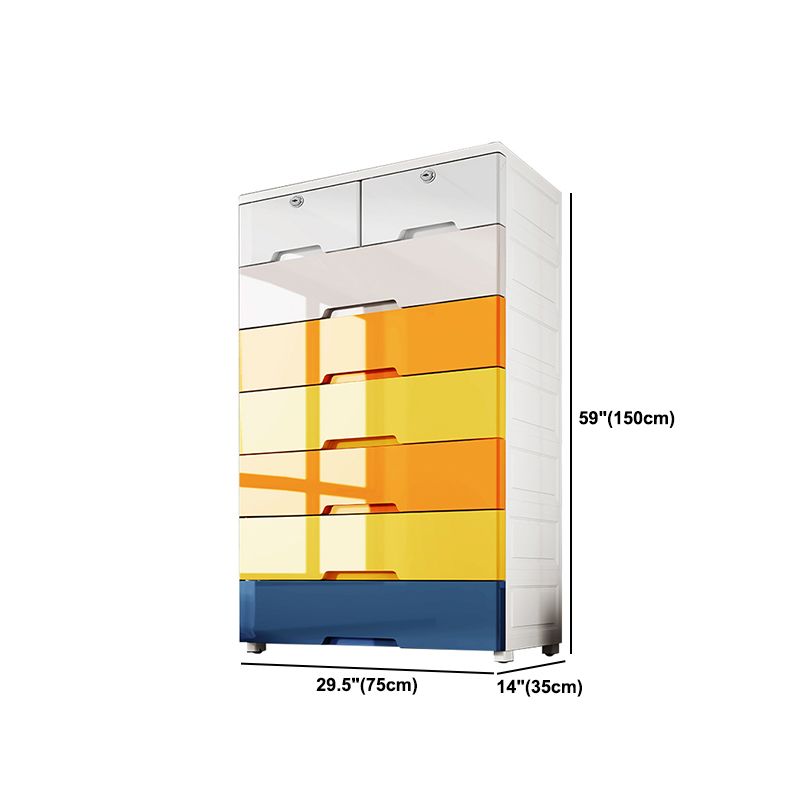 Contemporary Style Wardrobe Plastic Bedroom Wardrobe Closet With Drawers