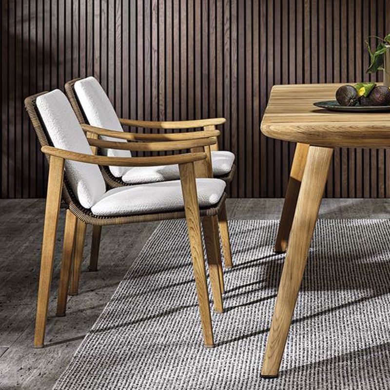 Rectangular Patio Dining Table Set 1/5/6 Pcs Modern Wood Dining Table Set