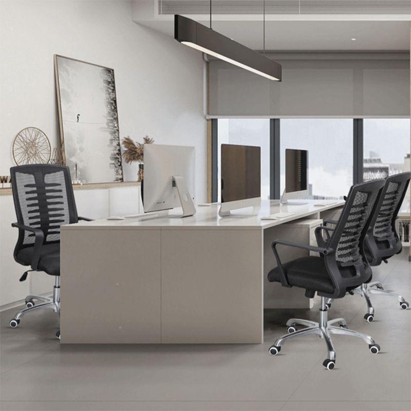 Modern Slide Swivel Chair Adjustable Seat Height with Wheels