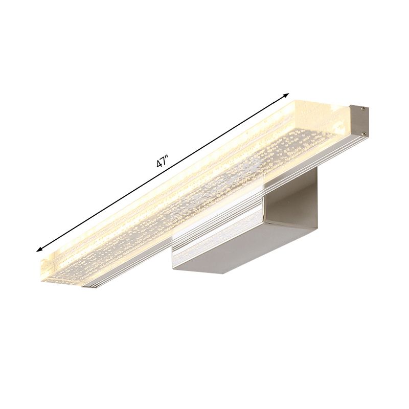 Linear Bathroom Vanity Lamp Stainless Steel 1-Light Modern LED Wall Sconce with Acrylic Shade in Warm/White Light, 8"/16"/23.5" Wide