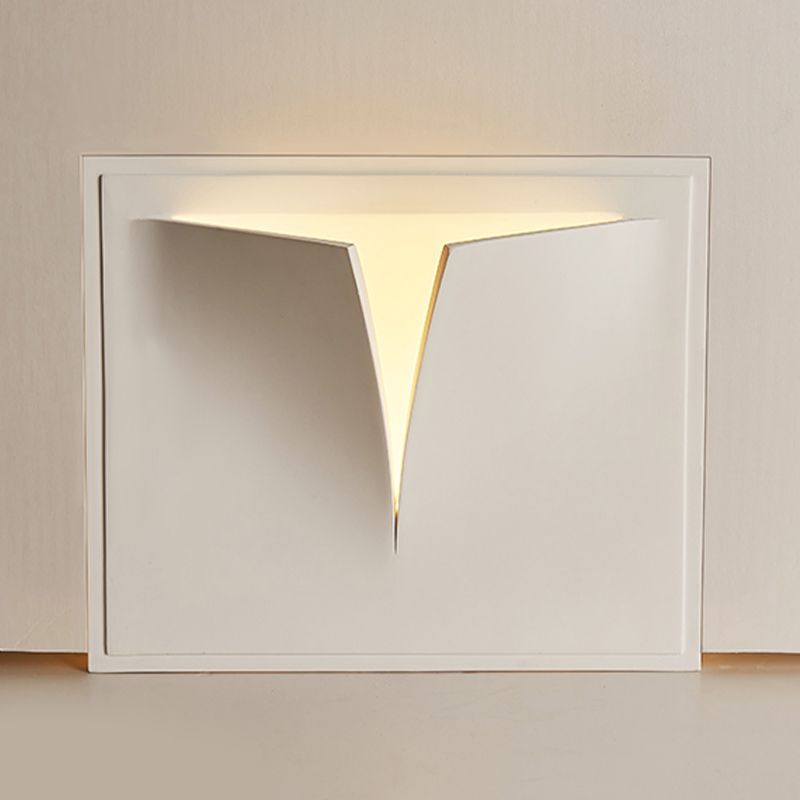 Contemporary Geometric Shape Wall Lamp Plaster Shade Wall Lighting for Living Room
