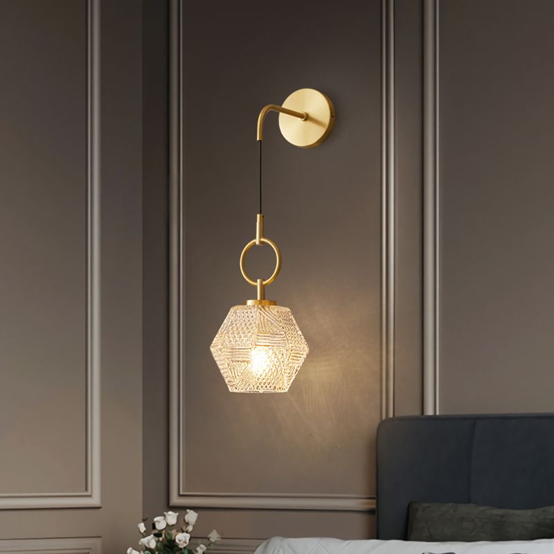 Postmodern Wall Light Sconce Geometric Glass Wall Light Fixture for Bedroom