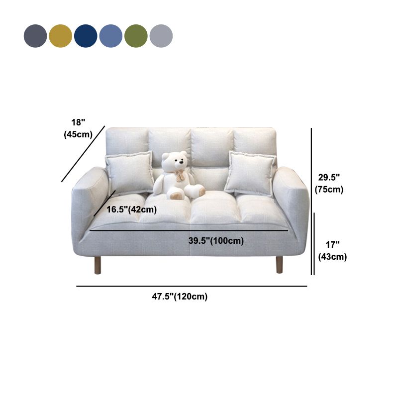 Linen Contemporary Square Arm Adjustable Sofa Convertible Sofa for Living Room