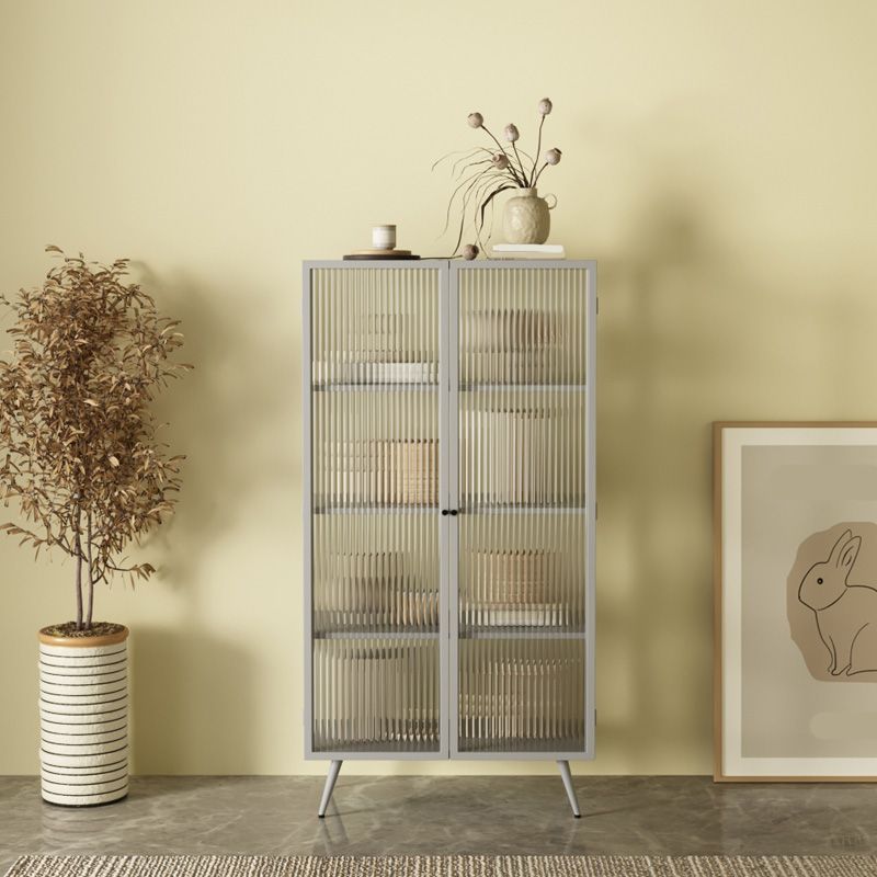 53"H Rectangular Metal Side Board Modern Minimalist Home Sideboard with Door