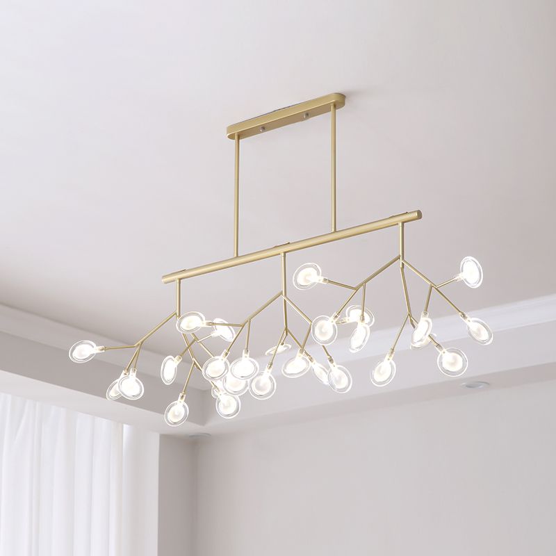 Leaves LED Pendant Light Fixture Modernist Acrylic 27 Heads Island Lamp for Living Room