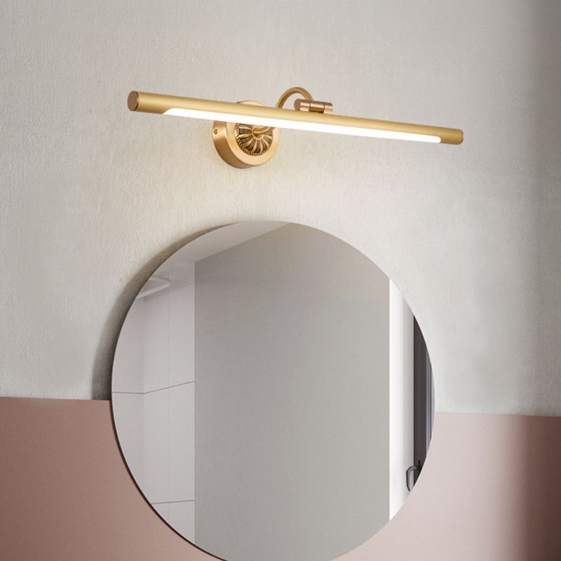 Modern Style Linear Shape Wall Sconce Metal 1 Light Sconce Light for Shower Room