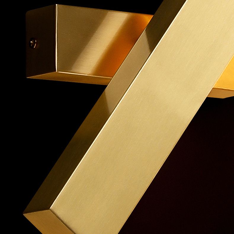 Lámpara de pared LED rectangular dorada en un tipo de pared rotatable de cobre de estilo de lujo moderno con sombra acrílica