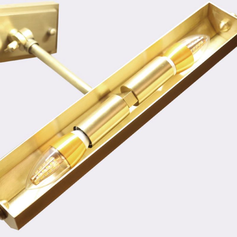 Geometric Shape Metal Vanity Light Modern Style 2 Lights Vanity Light Fixture in Brass