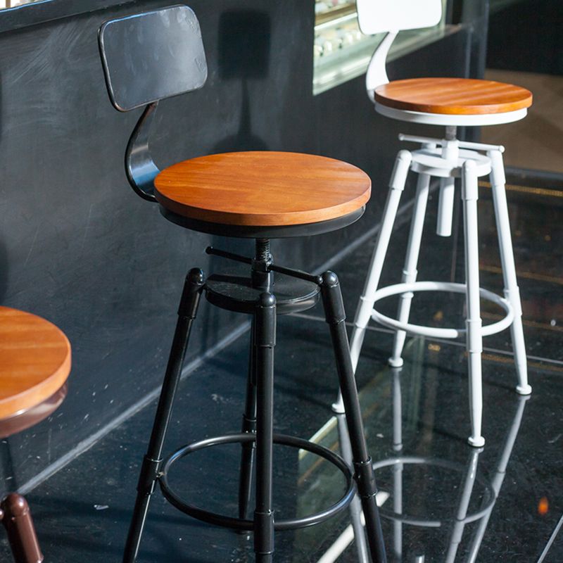 Industrial 4 Legs Barstool Adjustable Height Rotating Bar Stools