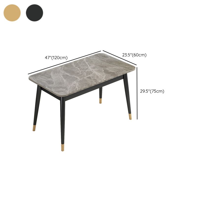 Rectangle 4 Legs Dining Table Modern Stone Table for Kitchen