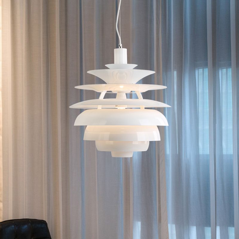 Pine Tree Shaped Creative Hanging Light Post-modern Style Aluminum Alloy Lighting Pendant in White