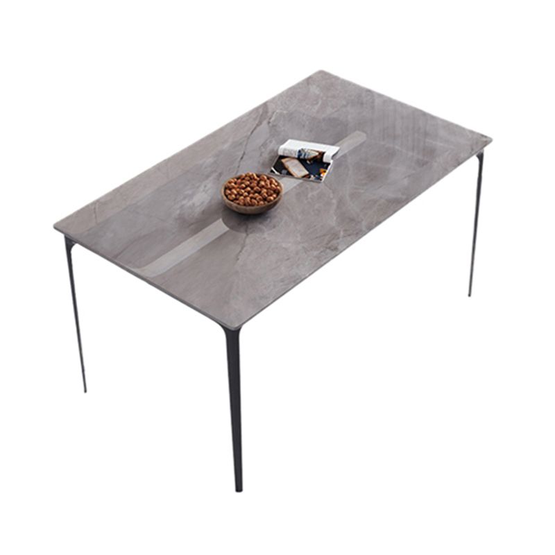 Stone Top Dining Room Dinner Kitchen Table Rectangle Dining Table with 4 Legs