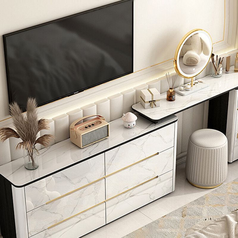 Stone Storage Chest Dresser Horizontal Storage Chest with 6 Drawers