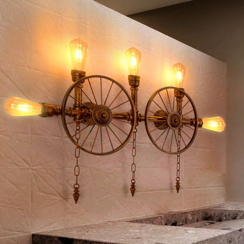 Industrial Metall Wandleuchte Wasserrohr Multi -Licht Wandleuchte für Café