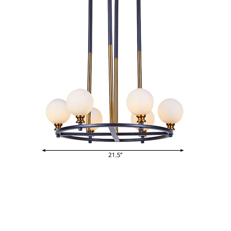 Black-Gold Globe Plafond Chandelier Nordic Style 6/8 LUMIÈRES PENDANT DE DROP VERRE GRATIT AVEC RONNE