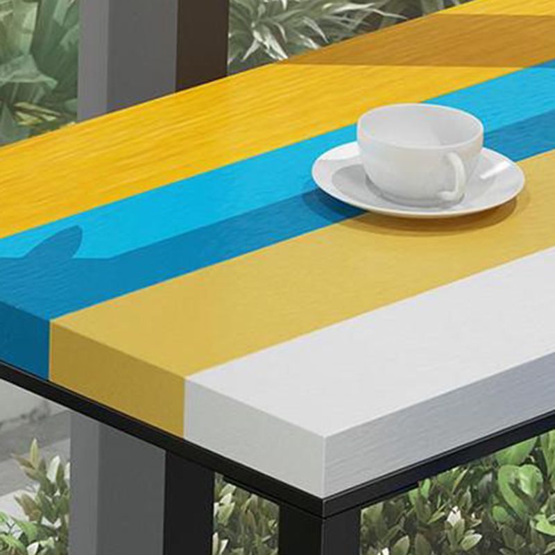 Modern Bar Height Table Solid Wood Top Bistro Bar Table with Metal Base