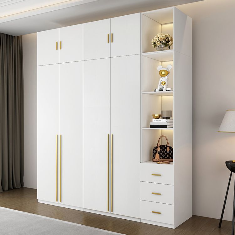 Modern Wooden Wardrobe White Colour Soft Close Drawer Wardrobe Closet for Home