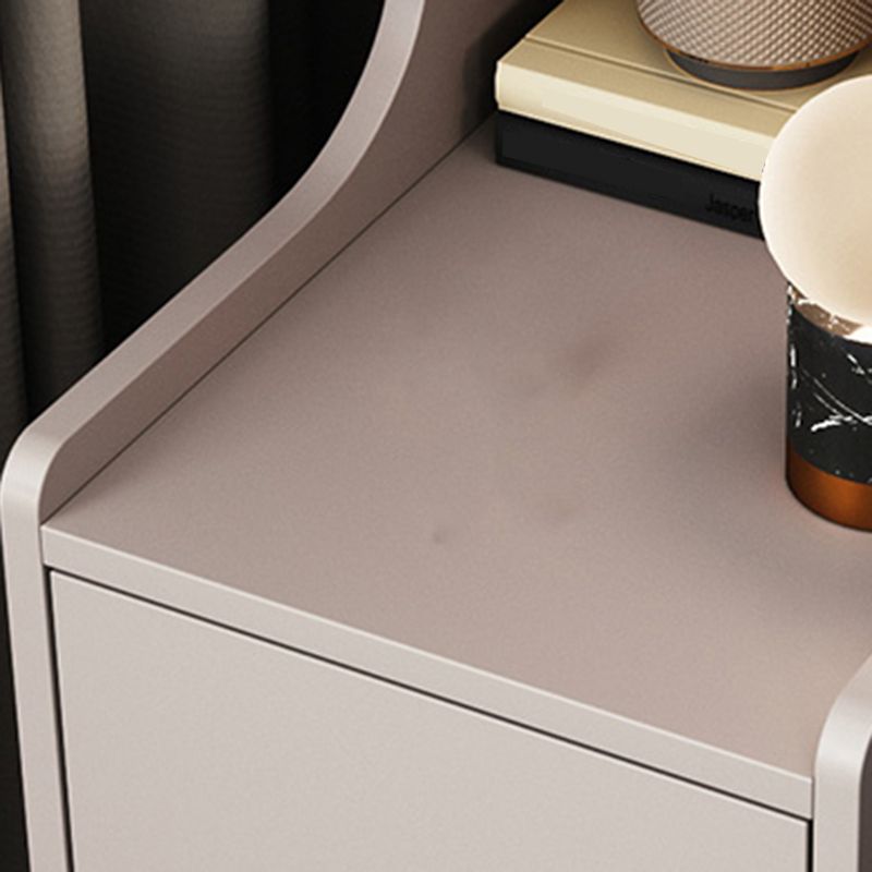 Glam Stone Top Bed Nightstand 2-Drawer Imitation Wood Legs Included Night Table