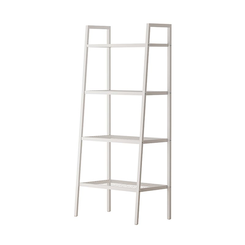 Scandinavian Open Back Bookshelf Ladder Metal Bookcase with Shelves