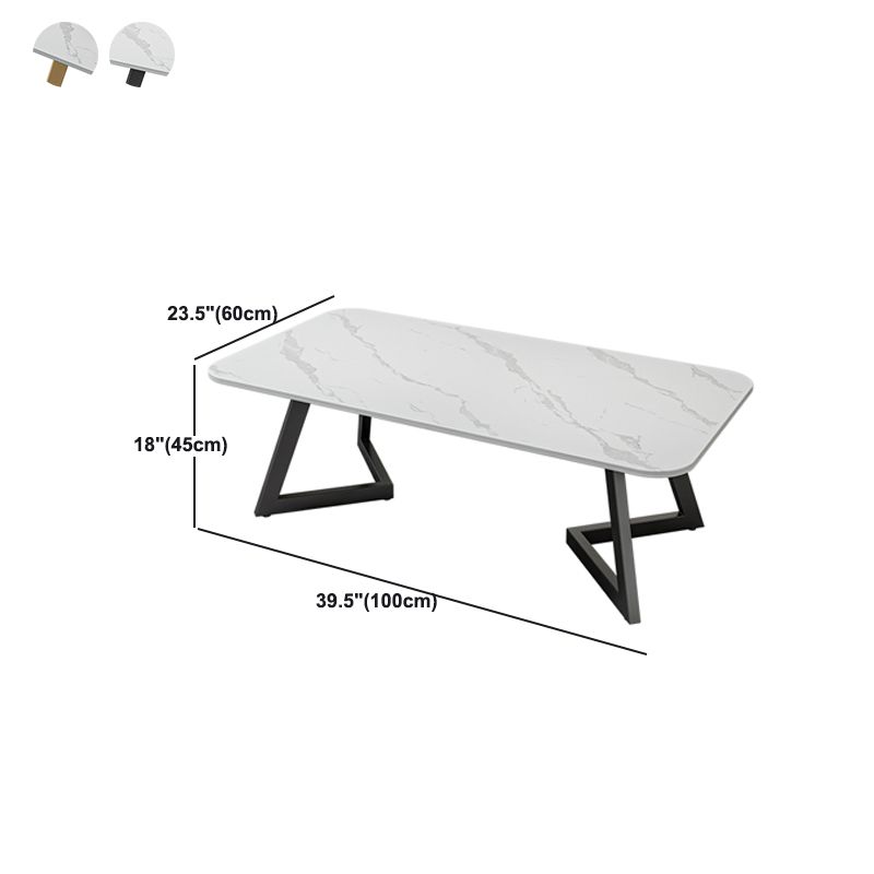 1 Single Rectangular/Round Cocktail Table Stone Top Coffee Table
