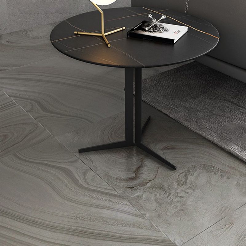 Contemporary Metal Corner Table Pedestal Round Side Accent Table with Pedestal Base