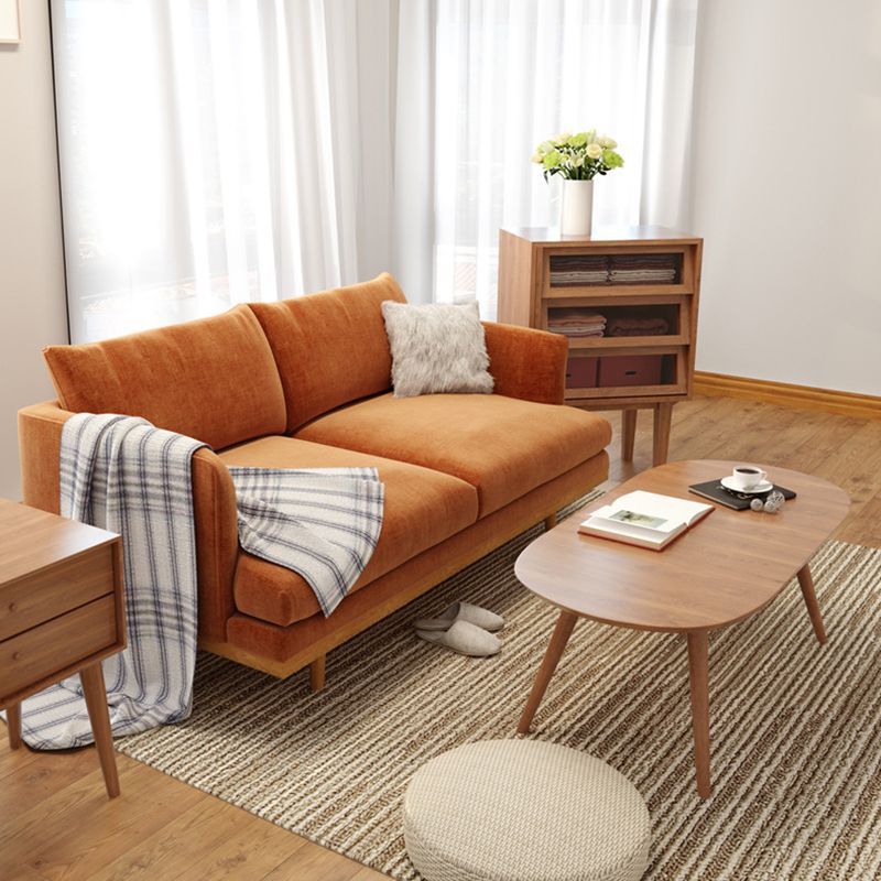 Noord-Europese houten 2/3-zits sofa houten benen vierkante armbank