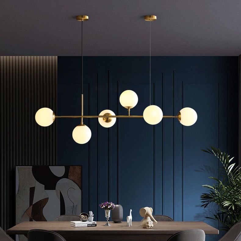 Modern Island Light Minimalist Glass Hanging Light for Dining Room