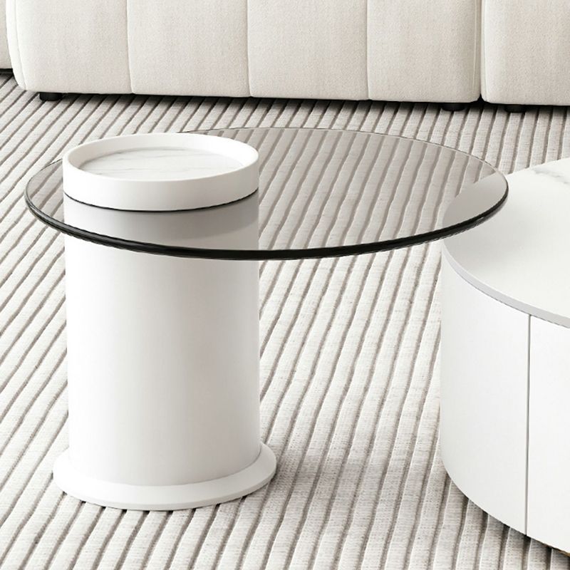 Slate Top Coffee Table Set Frame Cocktail Table with 2 Storage Drawers