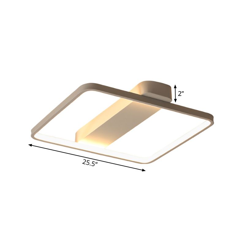 Lampada da incasso a LED rettangolare larga 18"/21,5"/25,5" Lampada da soffitto moderna in acrilico LED per camera da letto con luce calda/bianca