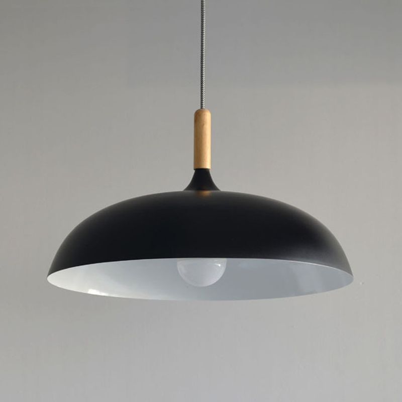 17,7 inch brede koepelophanging hanger aluminium schaduw enkel licht hangend licht met 59 "verstelbare draad