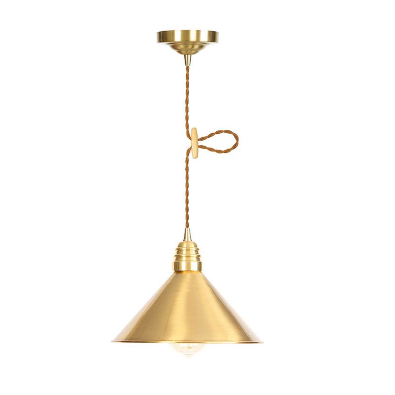 Zeitgenössischer Stil Metal -Runde Anhänger Beleuchtung Leuchten 1 leichte Deckenlichter in Gold