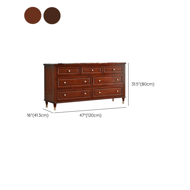 Traditional Storage Chest Solid Wood Dresser with 3/4/6/7/9 Drawers