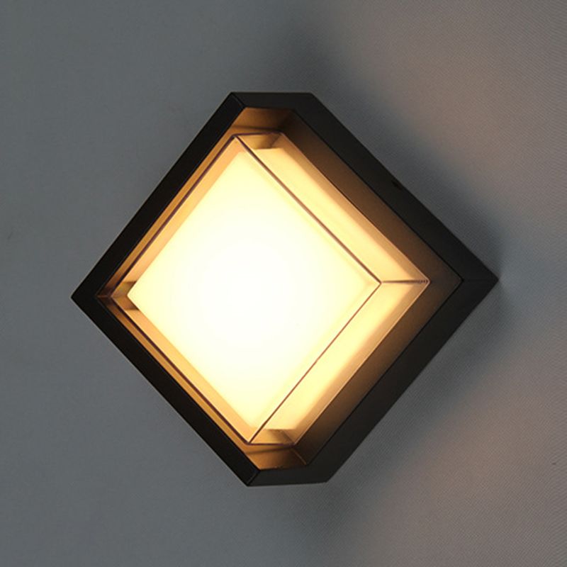 Square Wall Lighting Simplicity Metal 1 Light Rustic Wall Sconces in Black