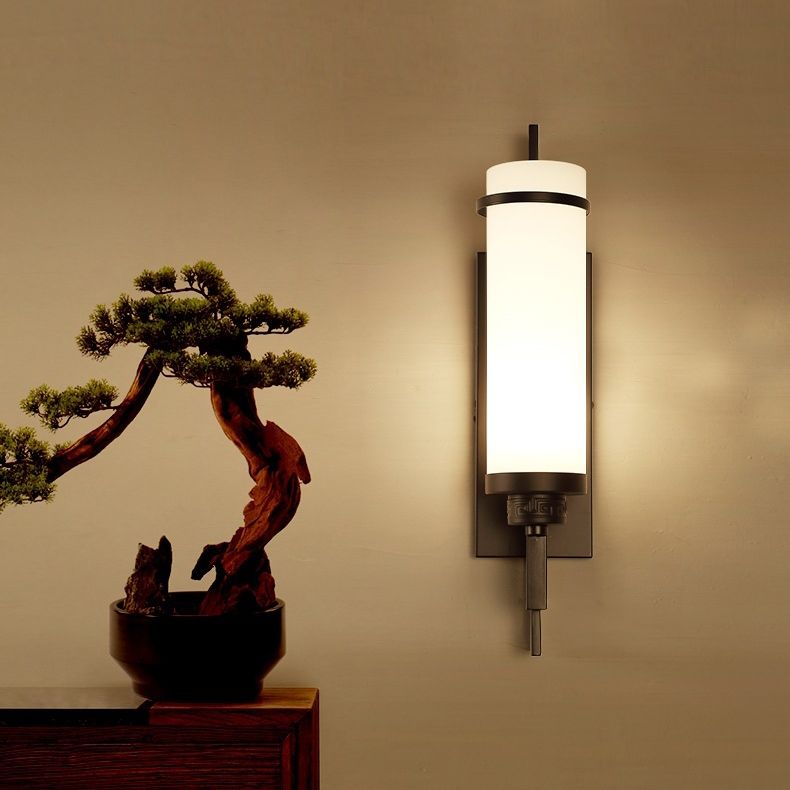 Contemporary Vanity Lights Milky Glass Vanity Wall Light Fixture for Bathroom