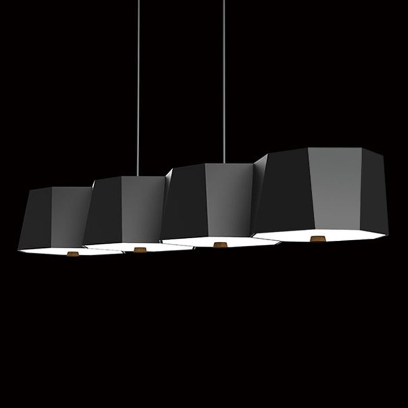 Modern Geometric Metal Kitchen Island Ceiling Light Black Island Hanging Light