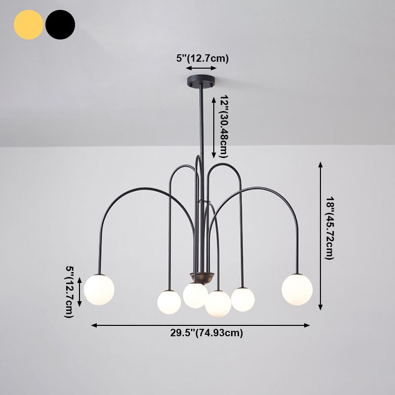 Modern Metal Chandelier Light Fixtures Multi-Head Suspension Pendant Lamps for Living Room