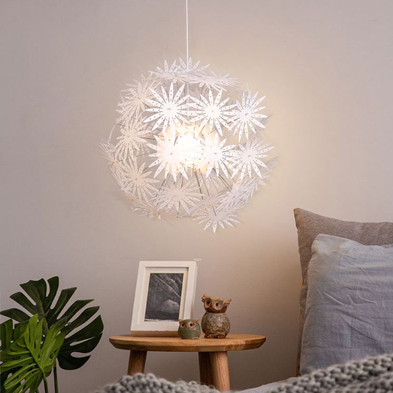 Plafond de chambre à coucher du pissenlit Acrylique 1-Bulb 19 "/23,5" Large modernisme Hanging Light Kit en blanc