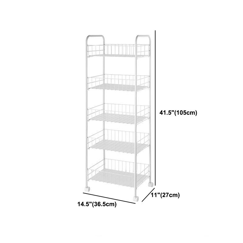 Industrial Iron Etagere Bookshelf Open Vertical Bookshelf with Caster Wheels