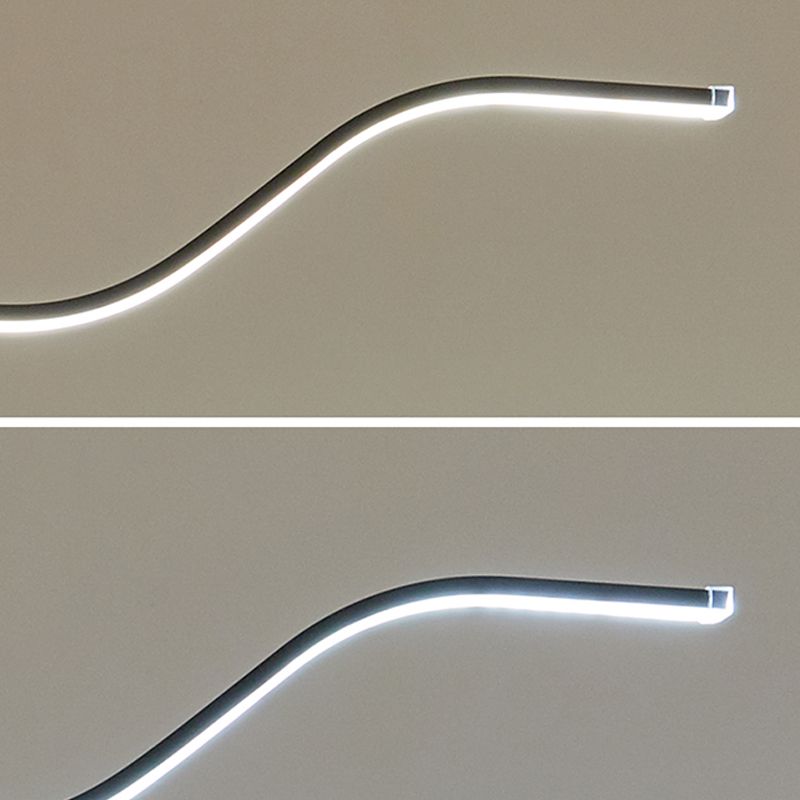 Luce da pavimento in metallo a forma lineare moderna 1 luce da pavimento leggera