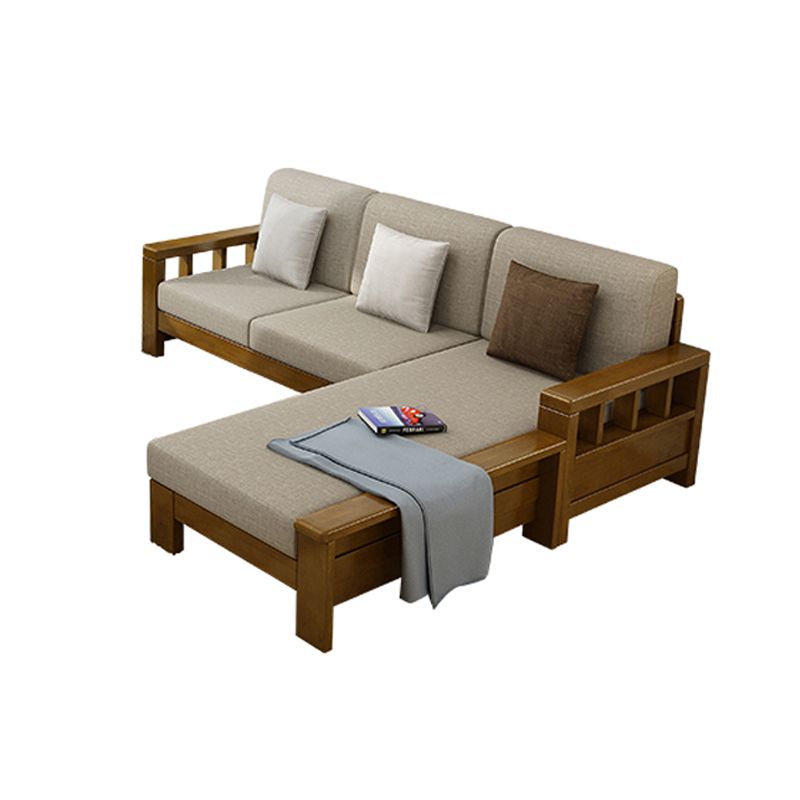 Craftsman Recessed Arm Sofa with Pillows 33.46" for Living Room