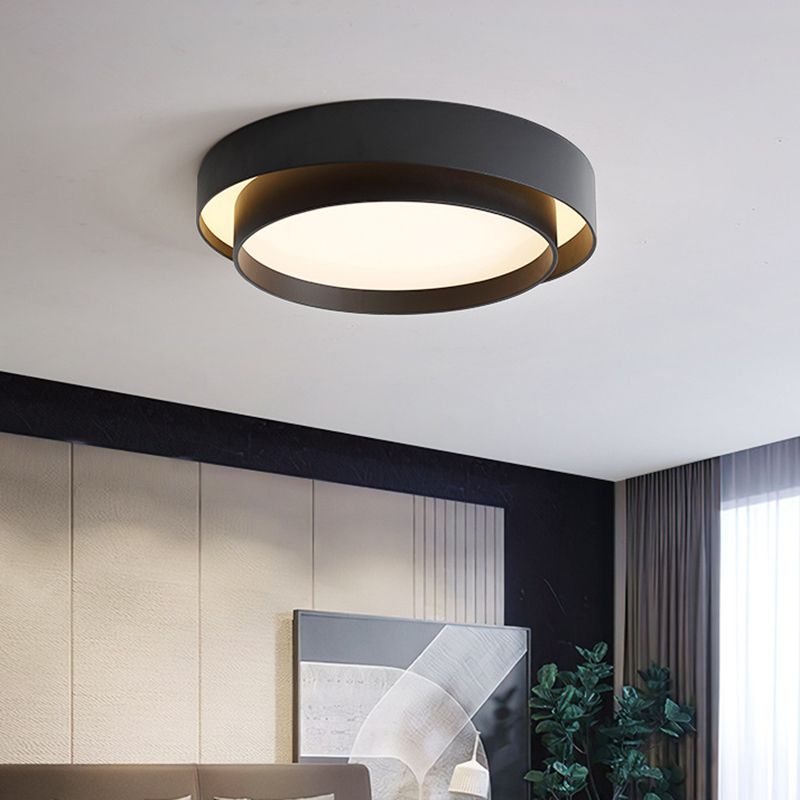 Acrylic Circular LED Ceiling Light in Modern Concise Style Wrought Iron Flush Mount for Living Room