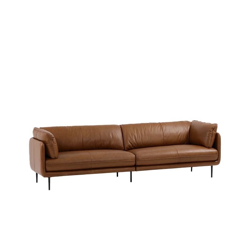 Faux Leather Sofa 31.49" High Tuxedo Arm Sofa with Loose Back