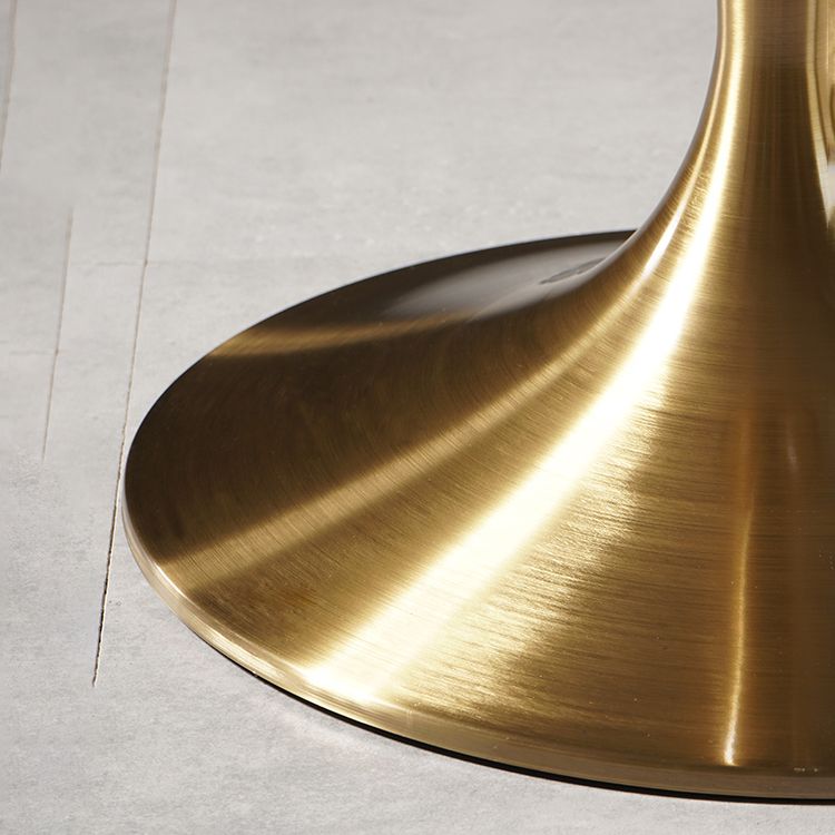 Contemporary Round Pedestal Bar Dining Table with Metal Base