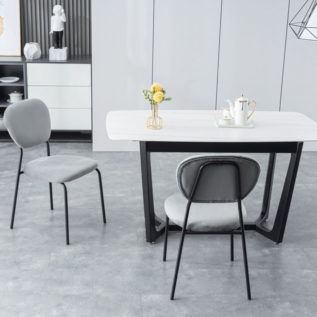 Contemporary Style Metal Dining Room Kitchen Chair Open Back Side Chairs