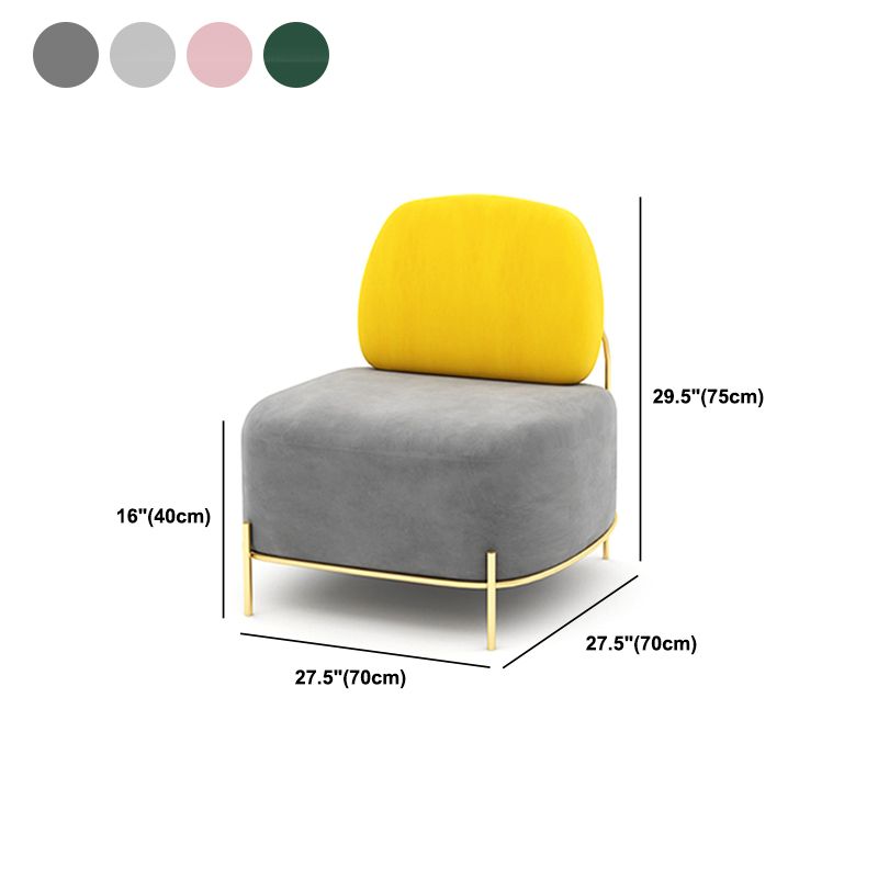 27.55" Wide Velvet Armless Sofa Contemporary Standard Tight Back Sofa